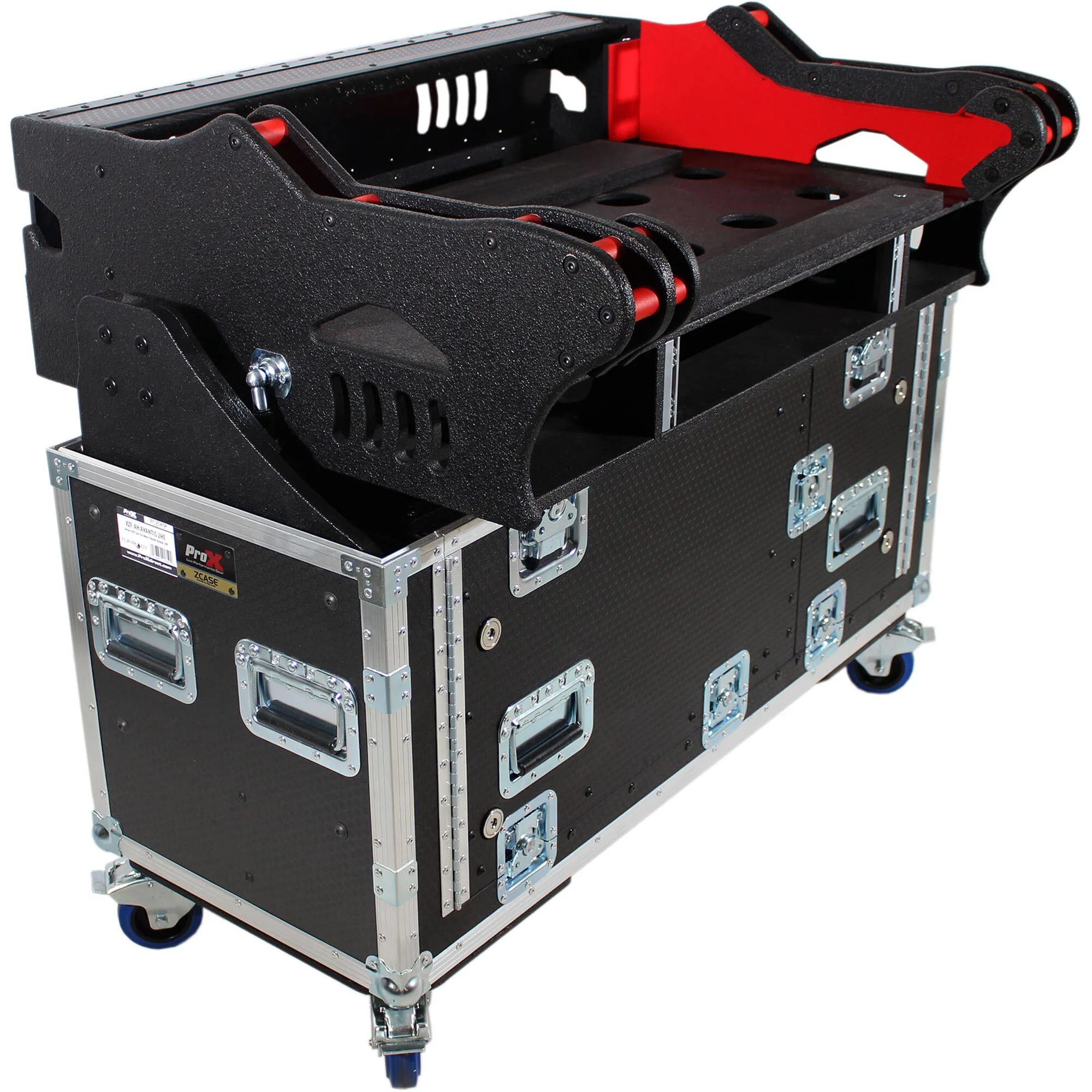 ProX ZCASE Flip-Ready Hydraulic Lift Console Case with 2 RU Rack for Allen and Heath Avantis - Image 6