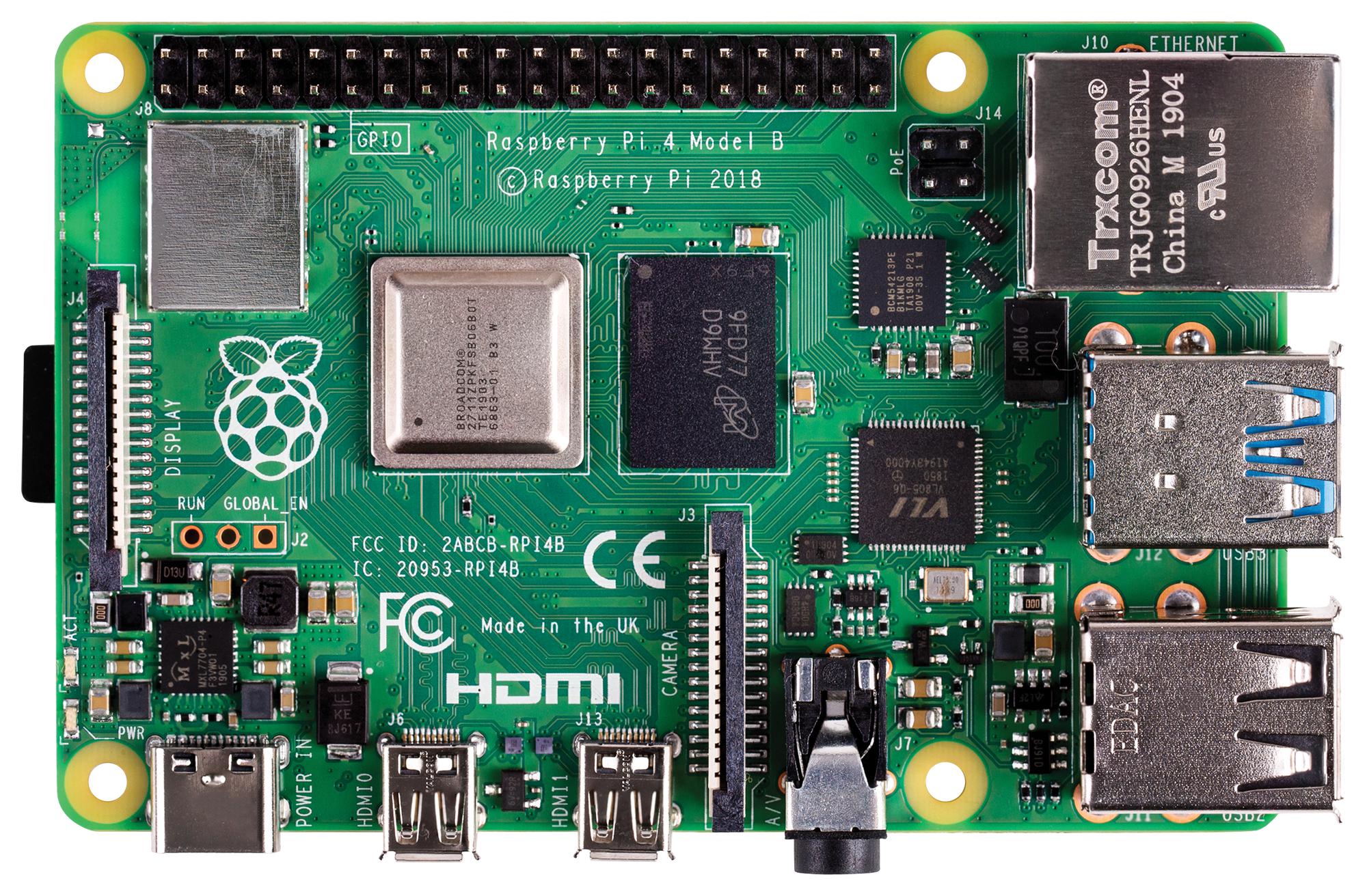 RASPBERRY-PI RPI4-MODBP-8GB SBC, Raspberry Pi4 B 8GB, BCM2711, ARM Cortex-A72, 8GB RAM, MicroSD, Linux, Wifi, 2x micro HDMI GTIN UPC EAN: 0765756931199 - Image 3