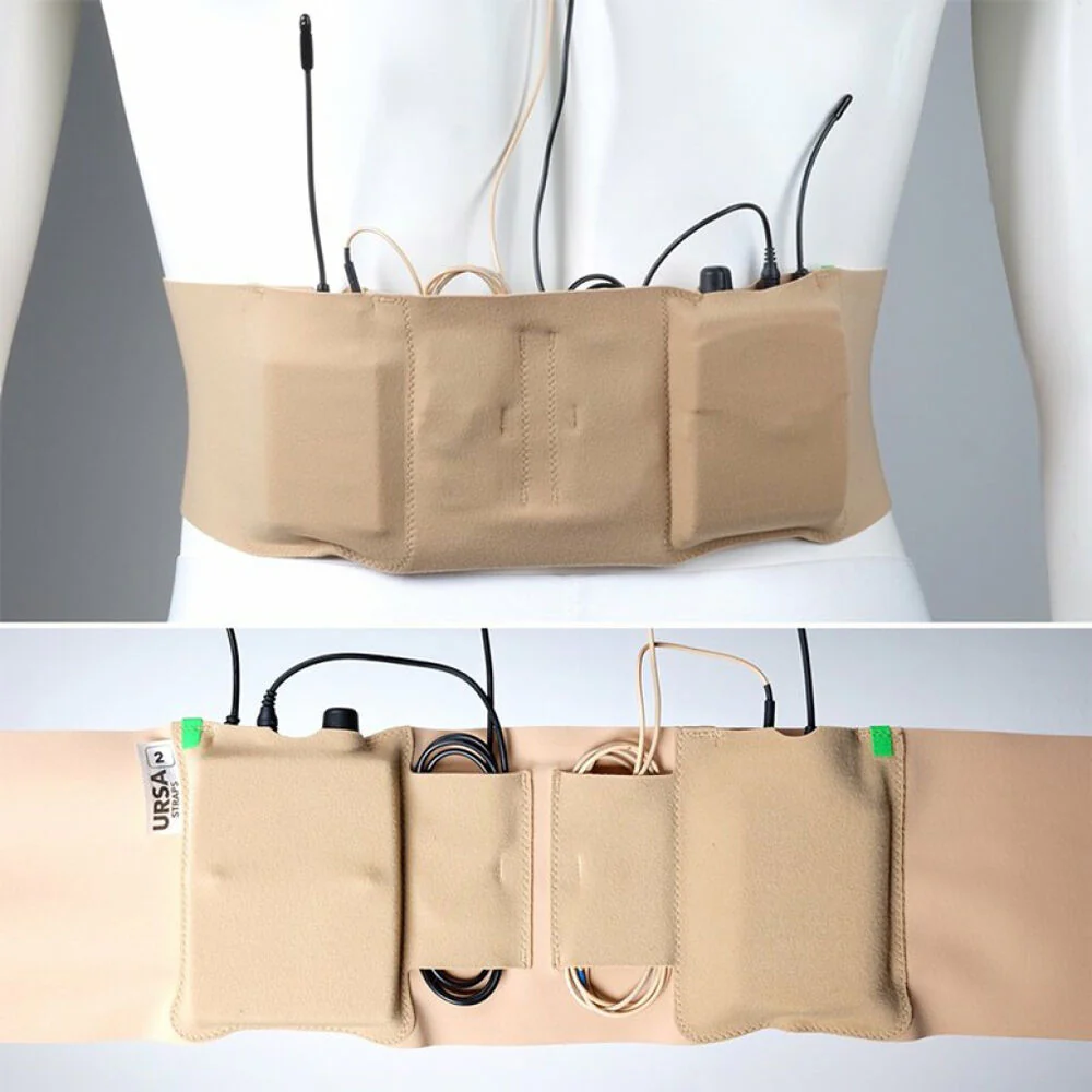 Remote Audio URSA Double-Pouch Waist Straps for Wireless Microphone Transmitters (Beige) - Image 2