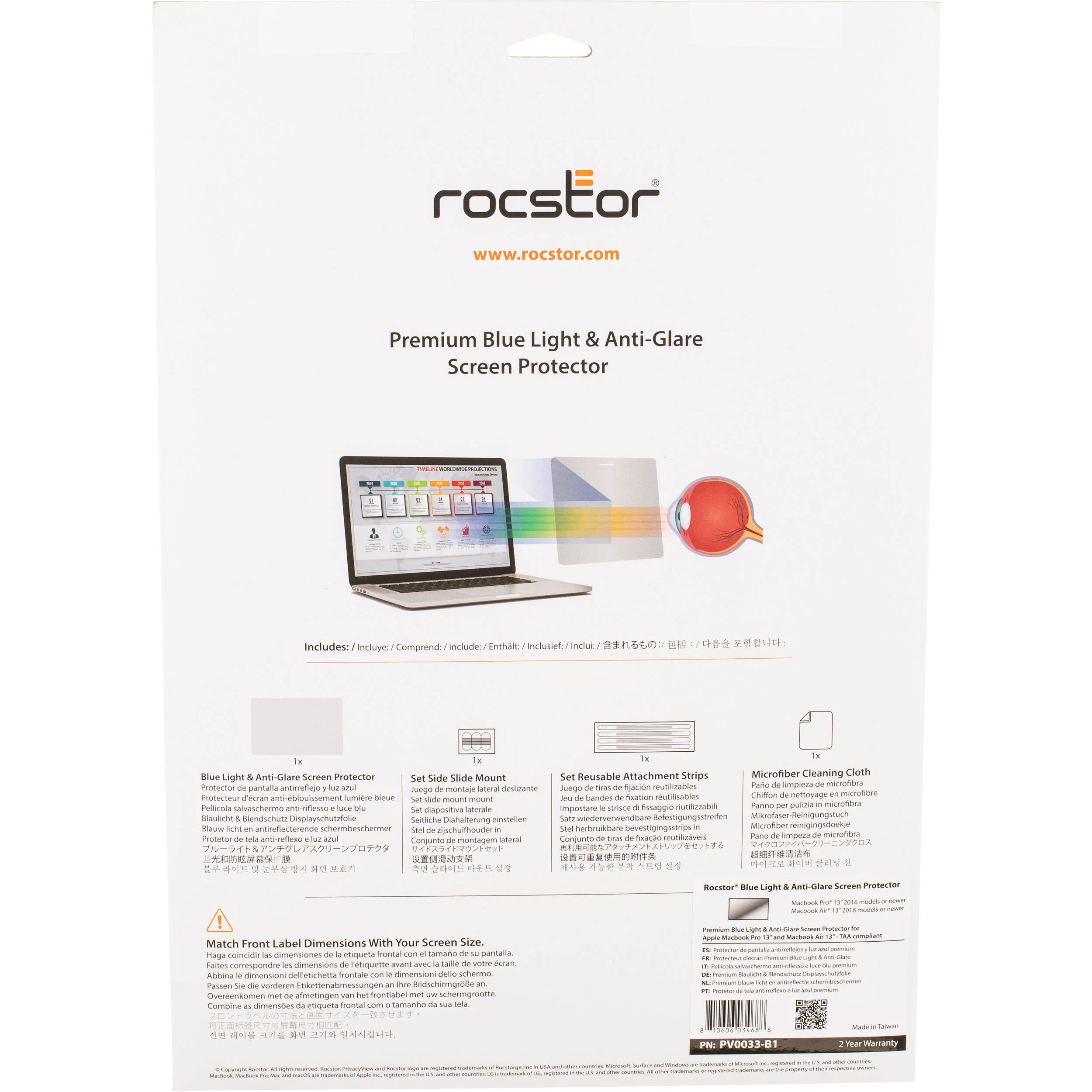 Rocstor Blue Light and Anti-Glare Screen Protector for Select 13" MacBook Pro and Air - Image 3