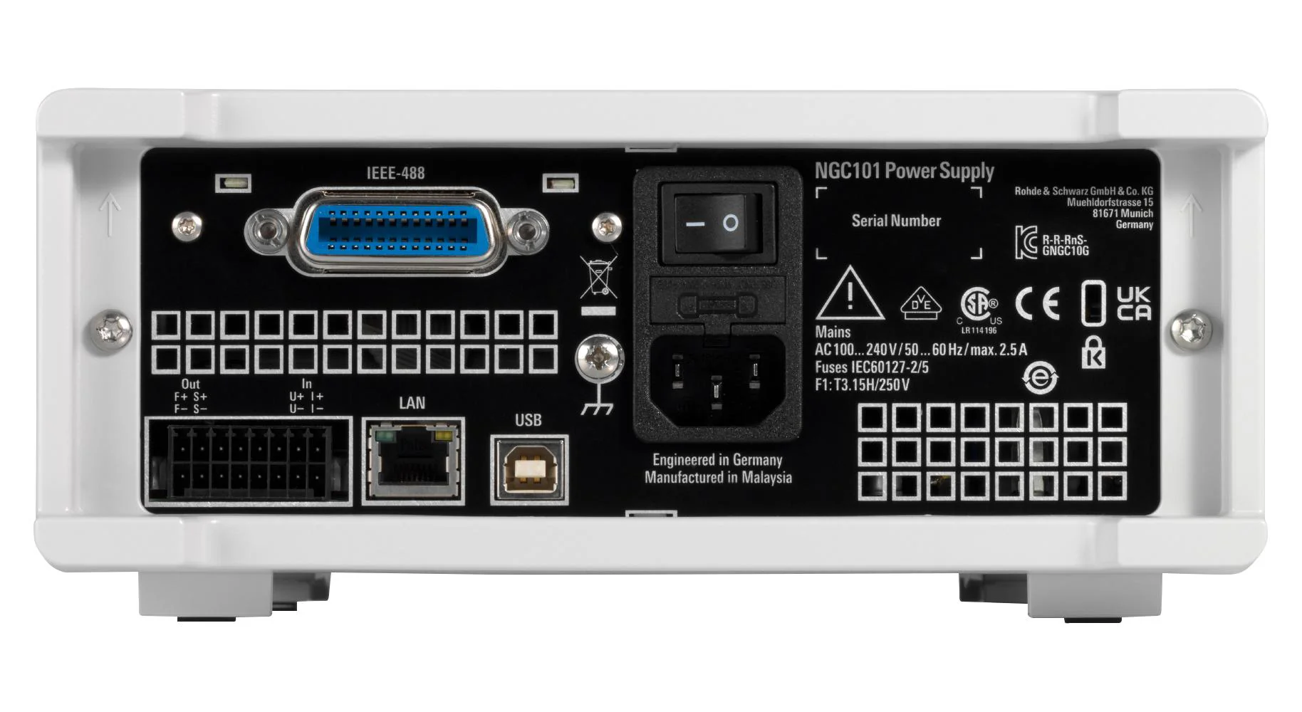 ROHDE & SCHWARZ NGC101-G Bench Power Supply, w/ GPIB Interface, Programmable, 1 Output, 0 V, 32 V, 0 A, 10 A - Image 4