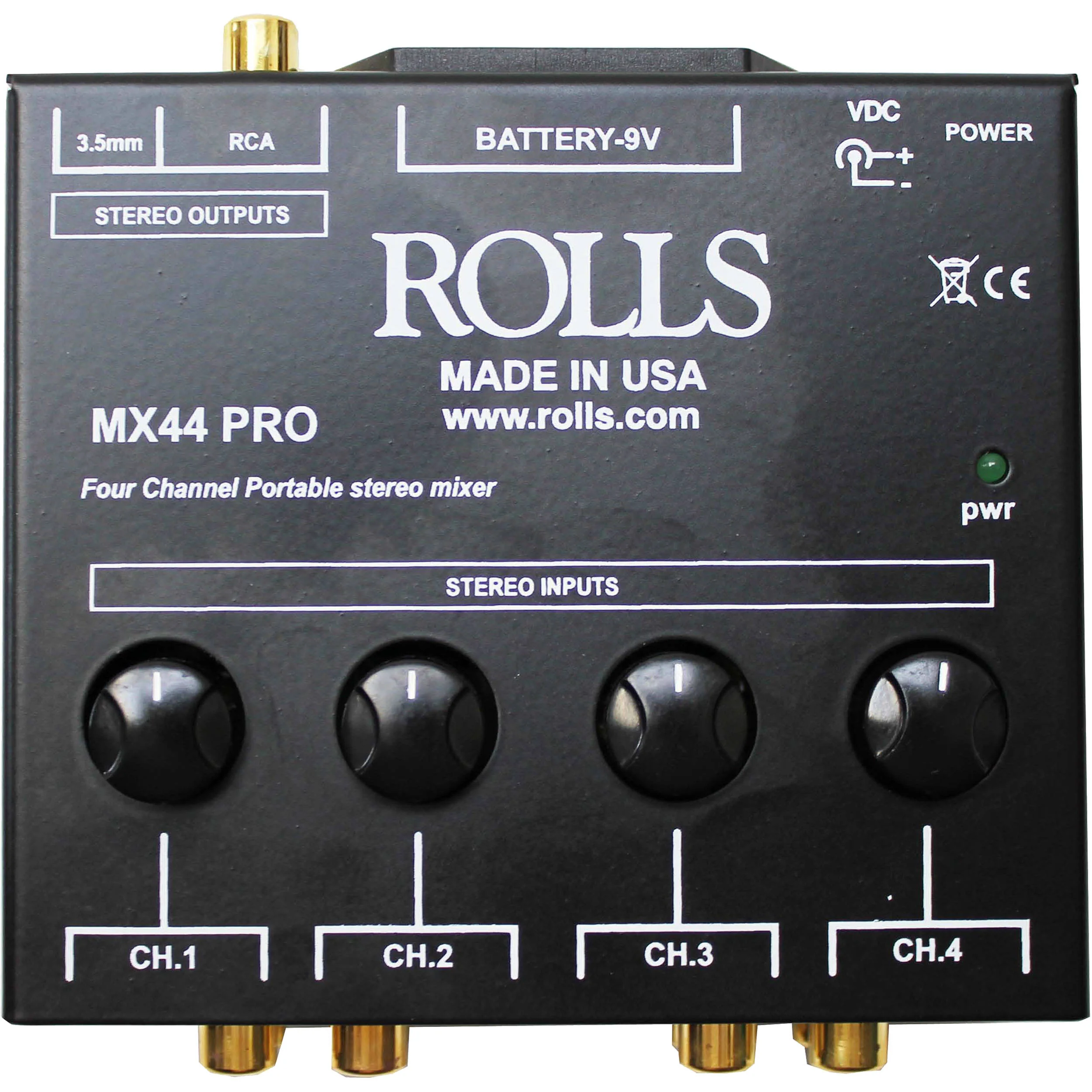 Rolls MX44 Pro 4-Channel Stereo RCA & 1/8" Mixer - Image 3