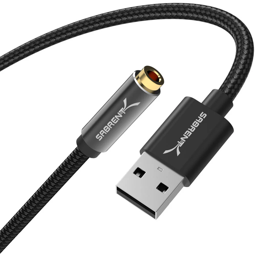 Sabrent USB-A to 3.5mm Audio Jack Active Adapter Cable (20") - Image 2