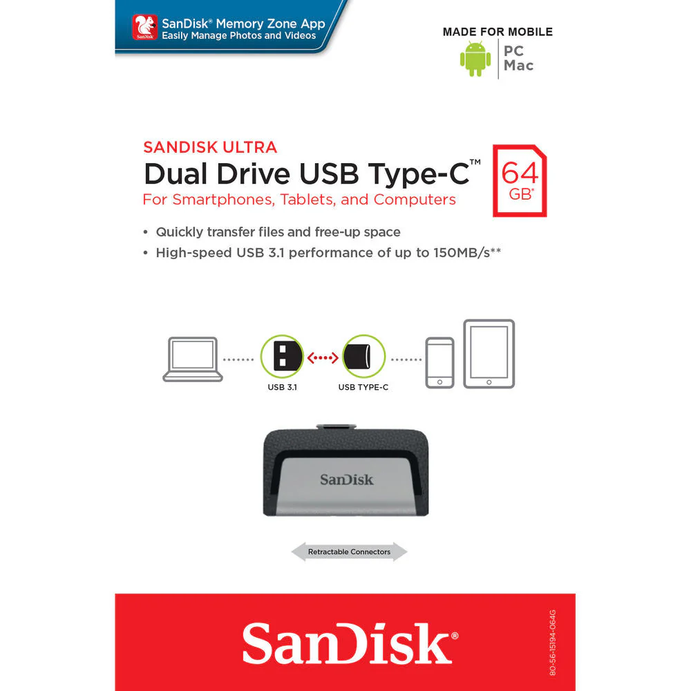 SanDisk 64GB Ultra Dual Drive USB Type-C Flash Drive - Image 11