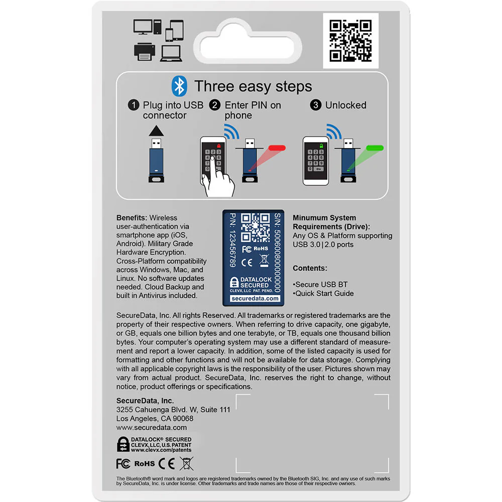 SecureData SecureUSB BT 32GB Hardware Encrypted Flash Drive - Image 5