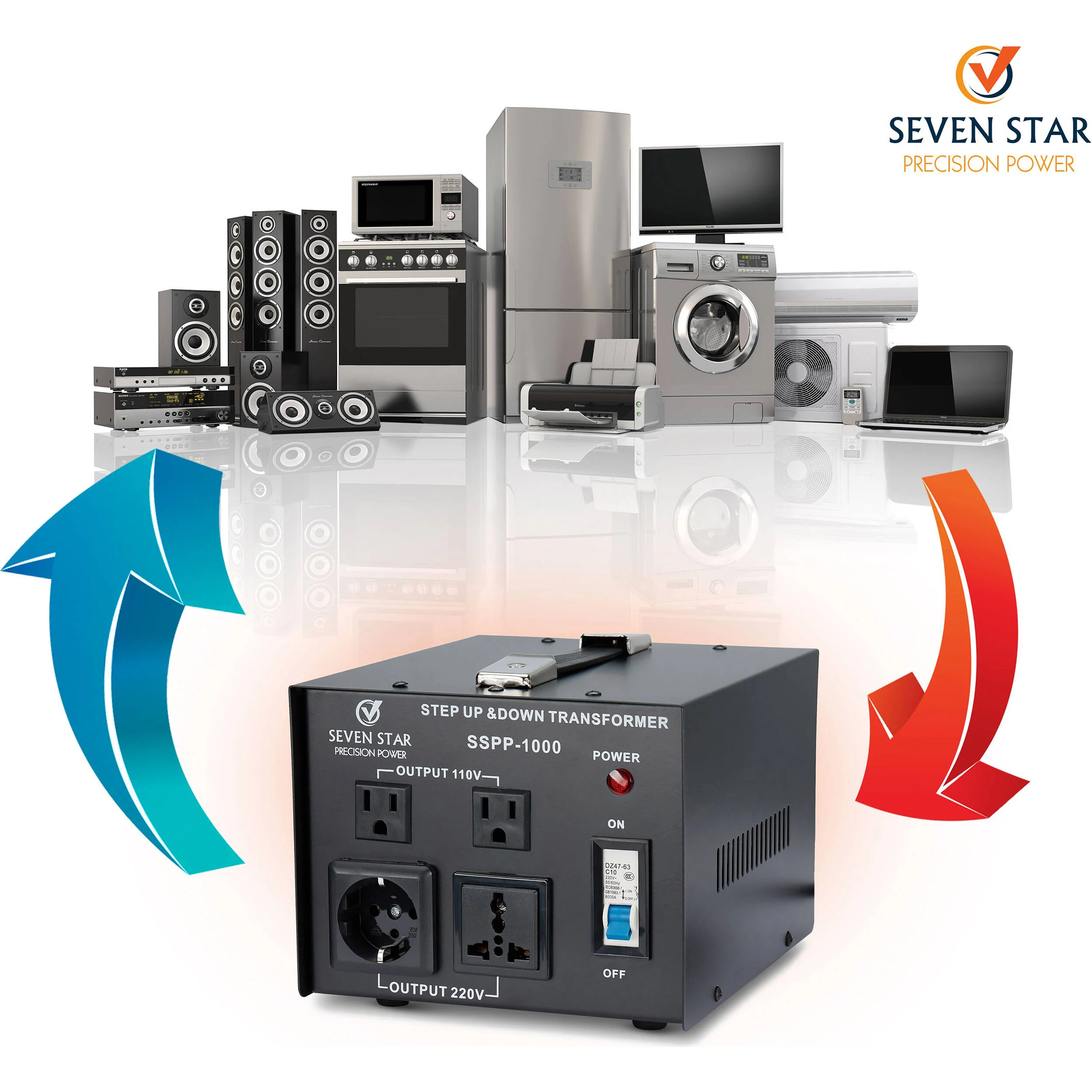 Sevenstar Precision Power 3000W Step Up/Down Voltage Transformer - Image 4