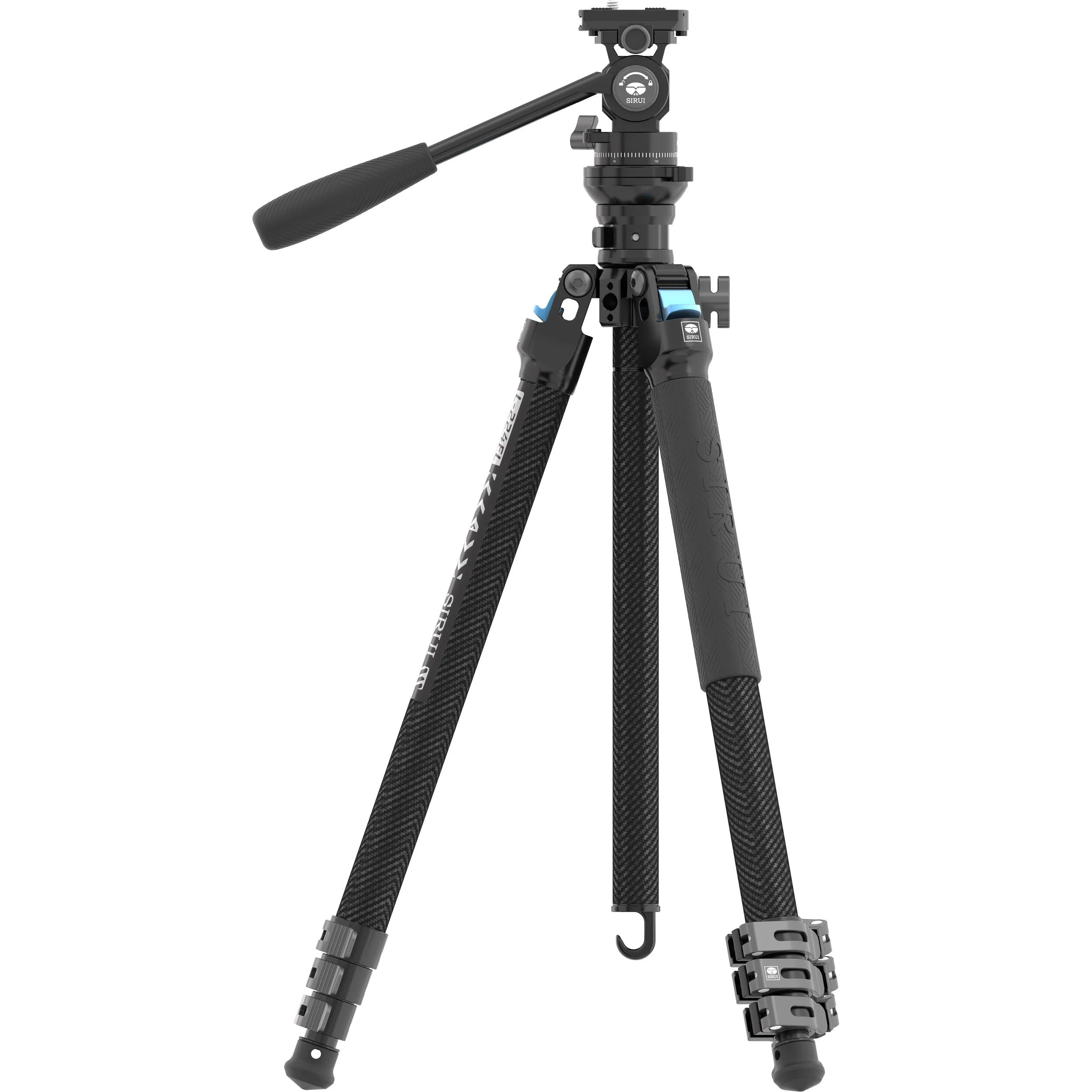 Sirui L-224F Carbon Fiber Video Tripod with KV-5 Pan/Tilt Head - Image 2