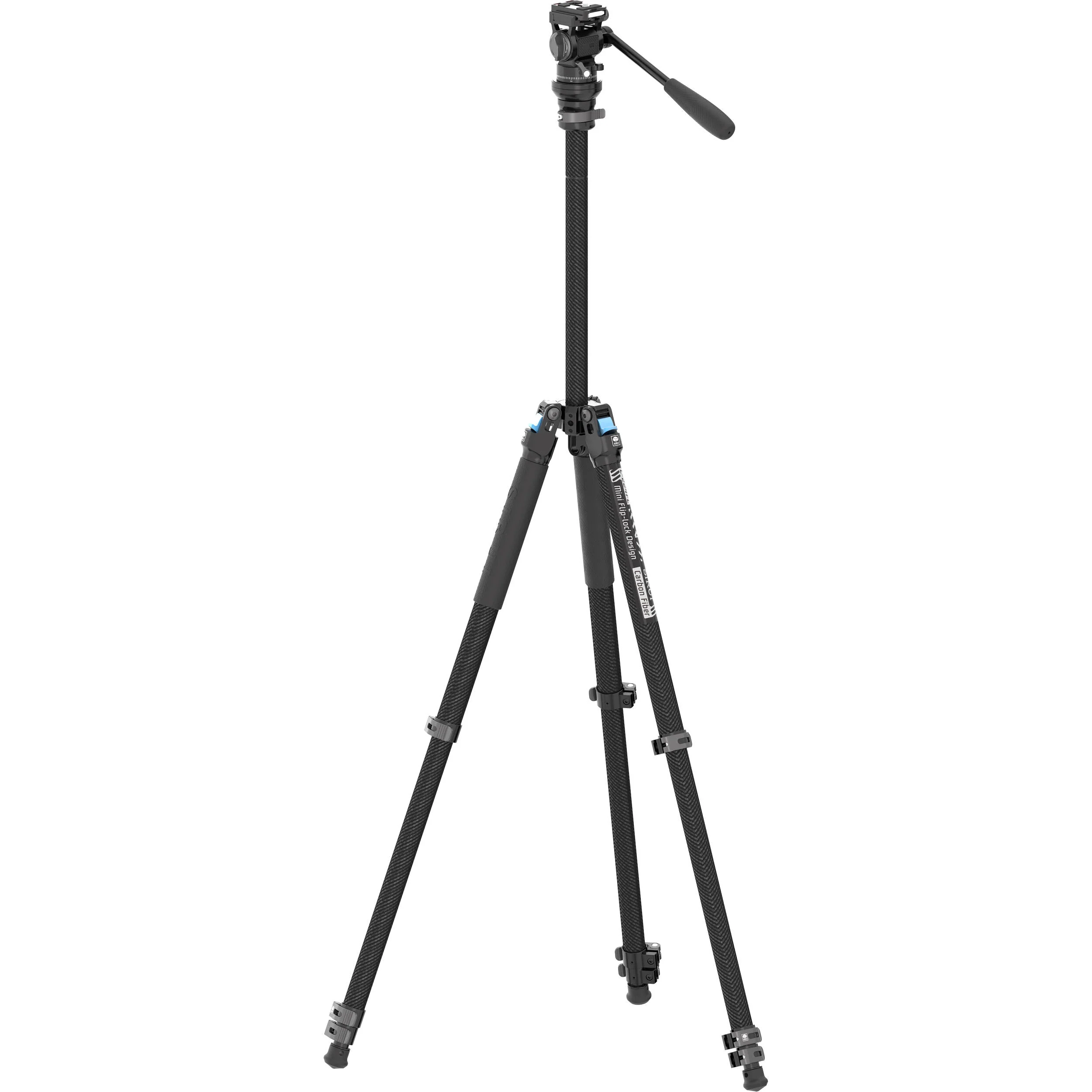 Sirui L-224F Carbon Fiber Video Tripod with KV-5 Pan/Tilt Head - Image 3