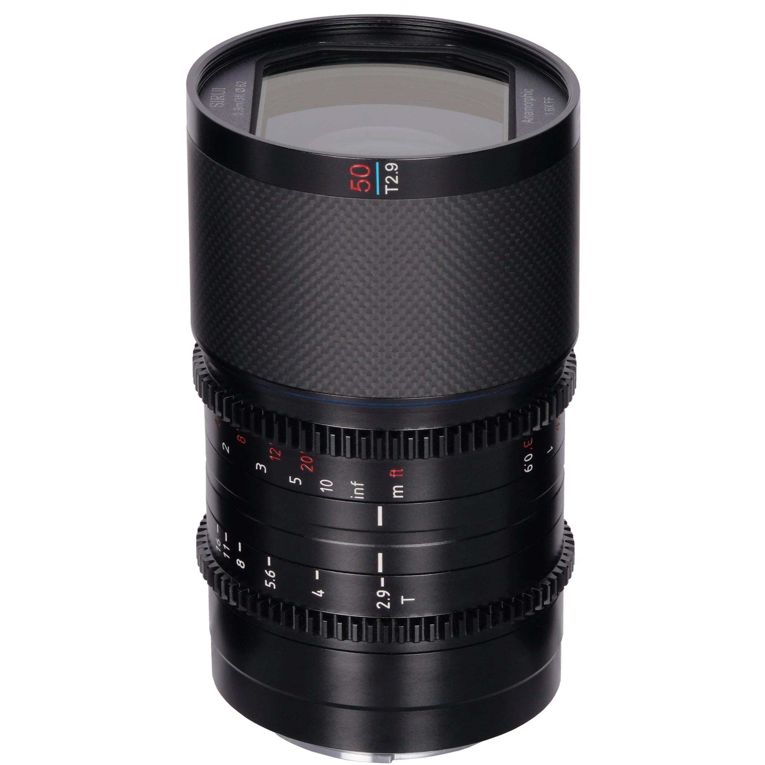 Sirui Saturn 50mm T2.9 1.6x Carbon Fiber Full-Frame Anamorphic Lens (Leica L, Blue Flare)