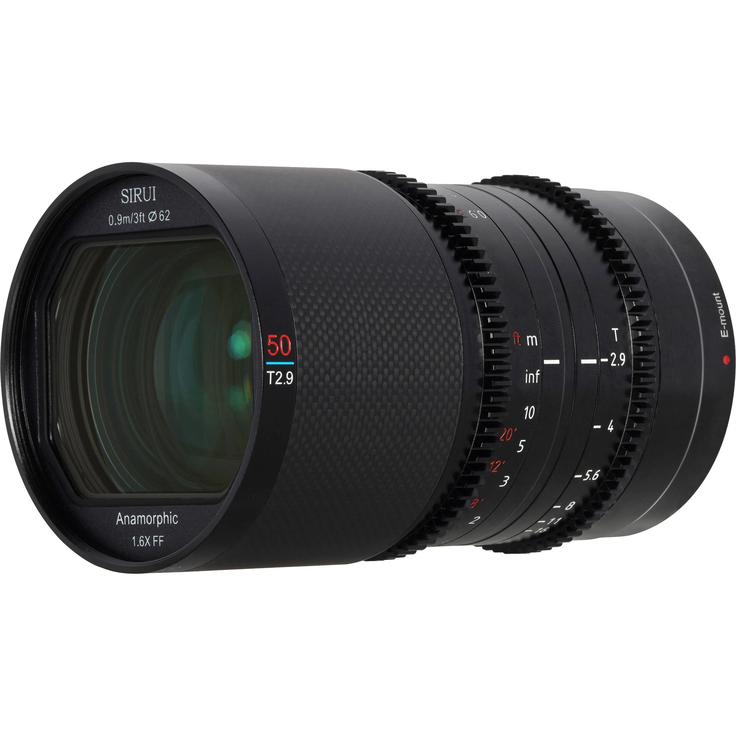 Sirui Saturn 50mm T2.9 1.6x Carbon Fiber Full-Frame Anamorphic Lens (Sony E, Blue Flare) - Image 4
