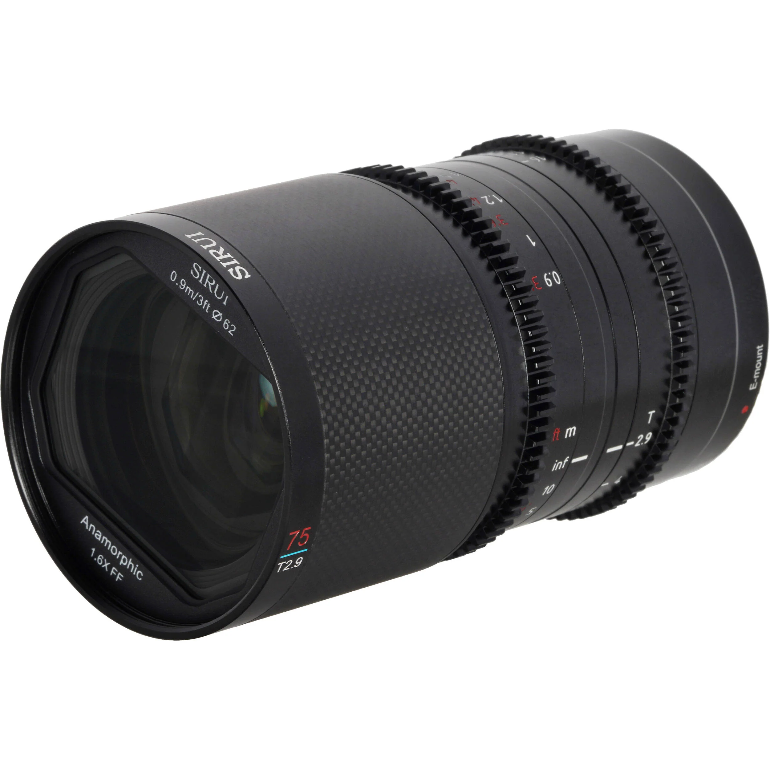 Sirui Saturn 75mm T2.9 1.6x Carbon Fiber Full-Frame Anamorphic Lens (FUJIFILM X, Neutral Flare) - Image 3