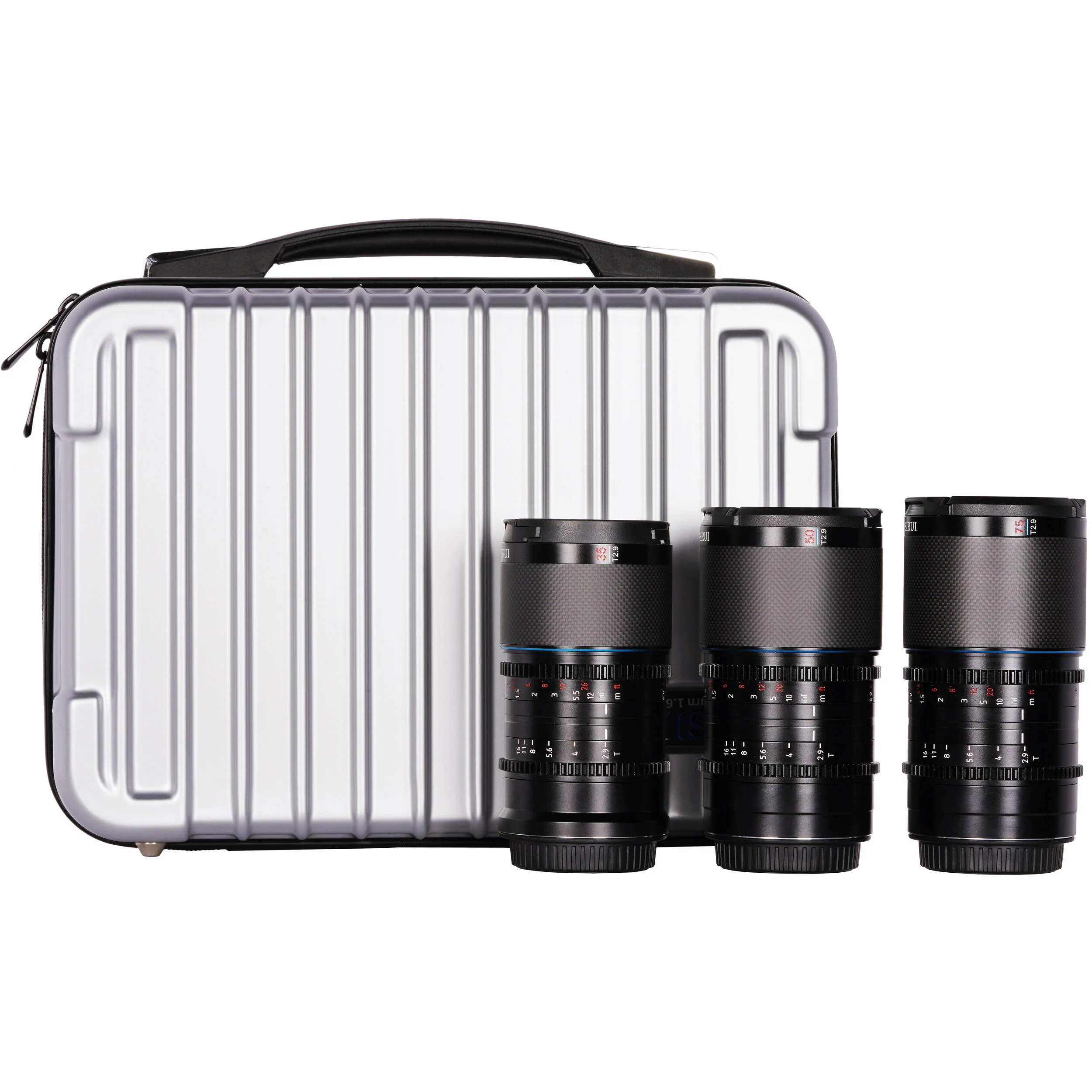 Sirui Saturn T2.9 1.6x Carbon Fiber Full-Frame Anamorphic 3-Lens Set (FUJINON X, Blue Flare) - Image 4