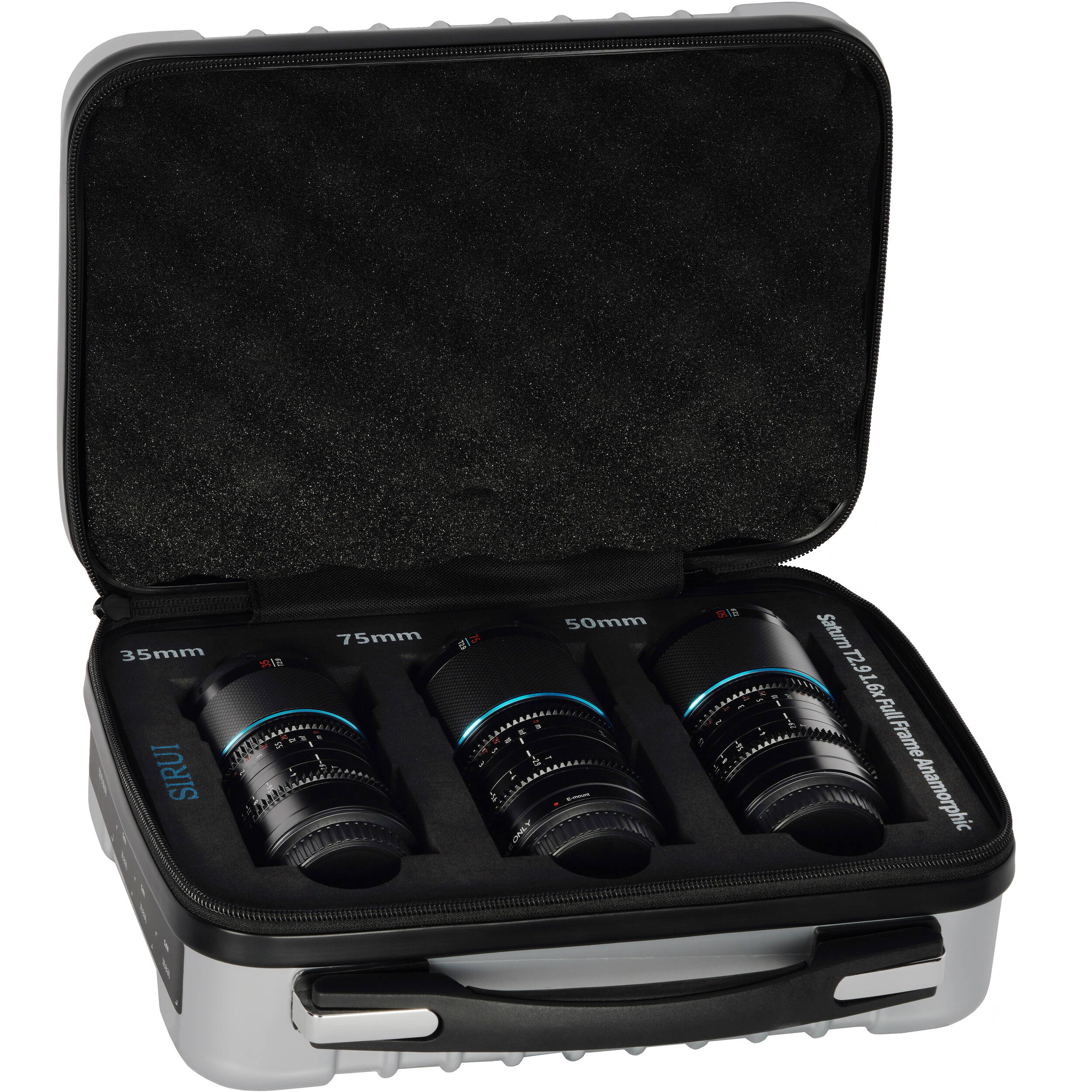 Sirui Saturn T2.9 1.6x Carbon Fiber Full-Frame Anamorphic 3-Lens Set (Sony E, Blue Flare) - Image 5