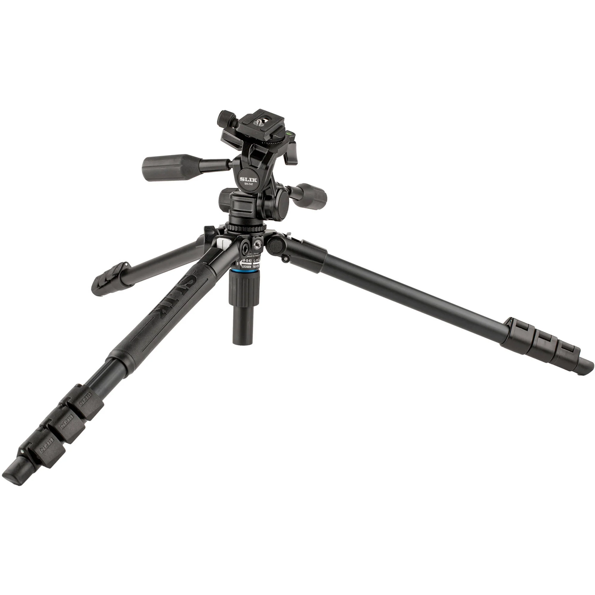 Slik Pro AL-324-3W Aluminum 4-Section Tripod with Arca-Type 3-Way Pan-Tilt Head - Image 4