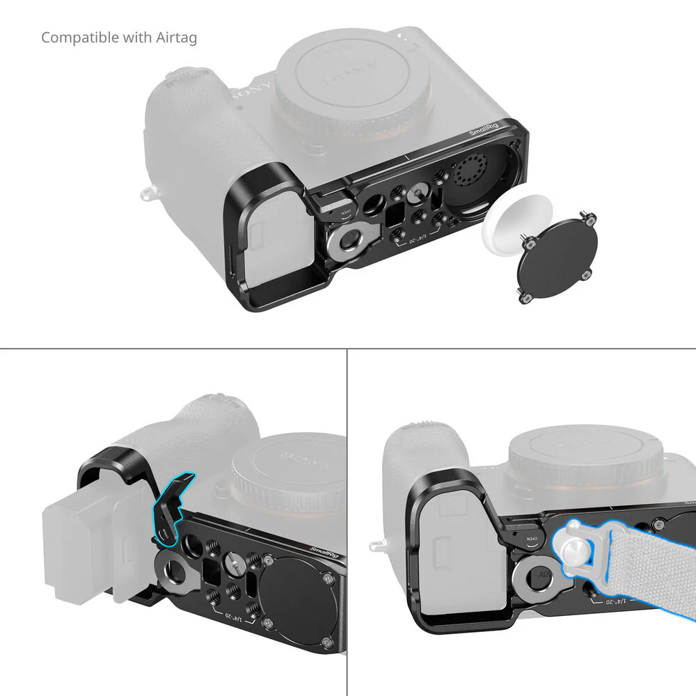 SmallRig Baseplate with AirTag Slot for Sony a7C II and a7CR (Black) - Image 5