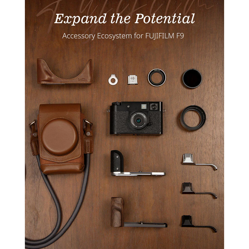 SmallRig L-Shaped Mount Plate with Wooden Handle for FUJIFILM X half (Silver) - Image 4
