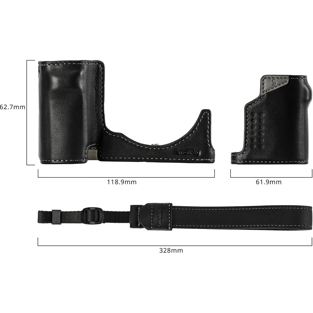 SmallRig Leather Half Case with Wrist Strap for Sony ZV-E10 II (Black) - Image 3
