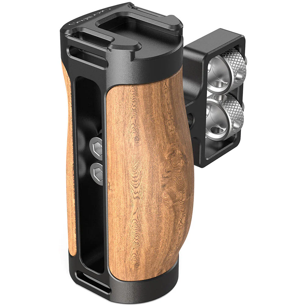 SmallRig Mini Wood Side Handle with Dual 1/4"-20 Screw Mount - Image 2