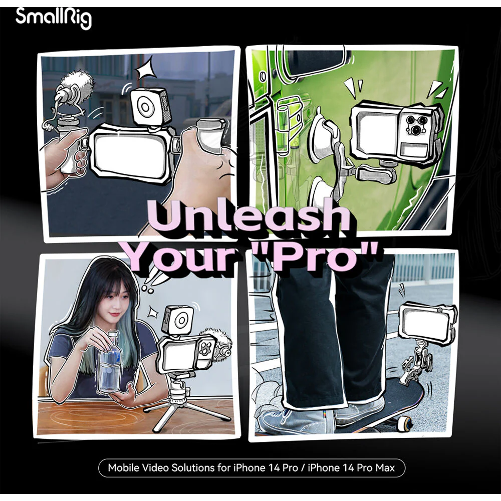 SmallRig Mobile Video Cage Kit with Single Handle for iPhone 14 Pro - Image 6