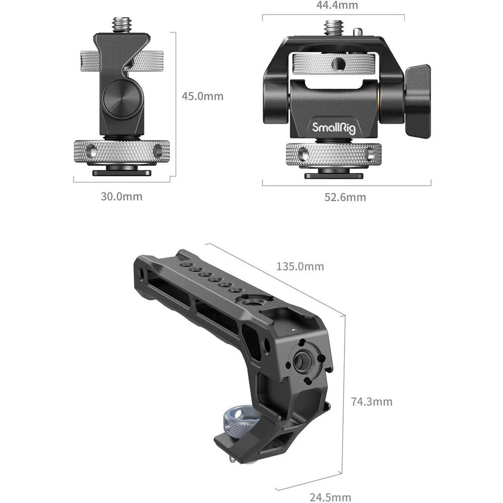 SmallRig Top Handle with Monitor Support Kit (Shoe Adapter) - Image 2