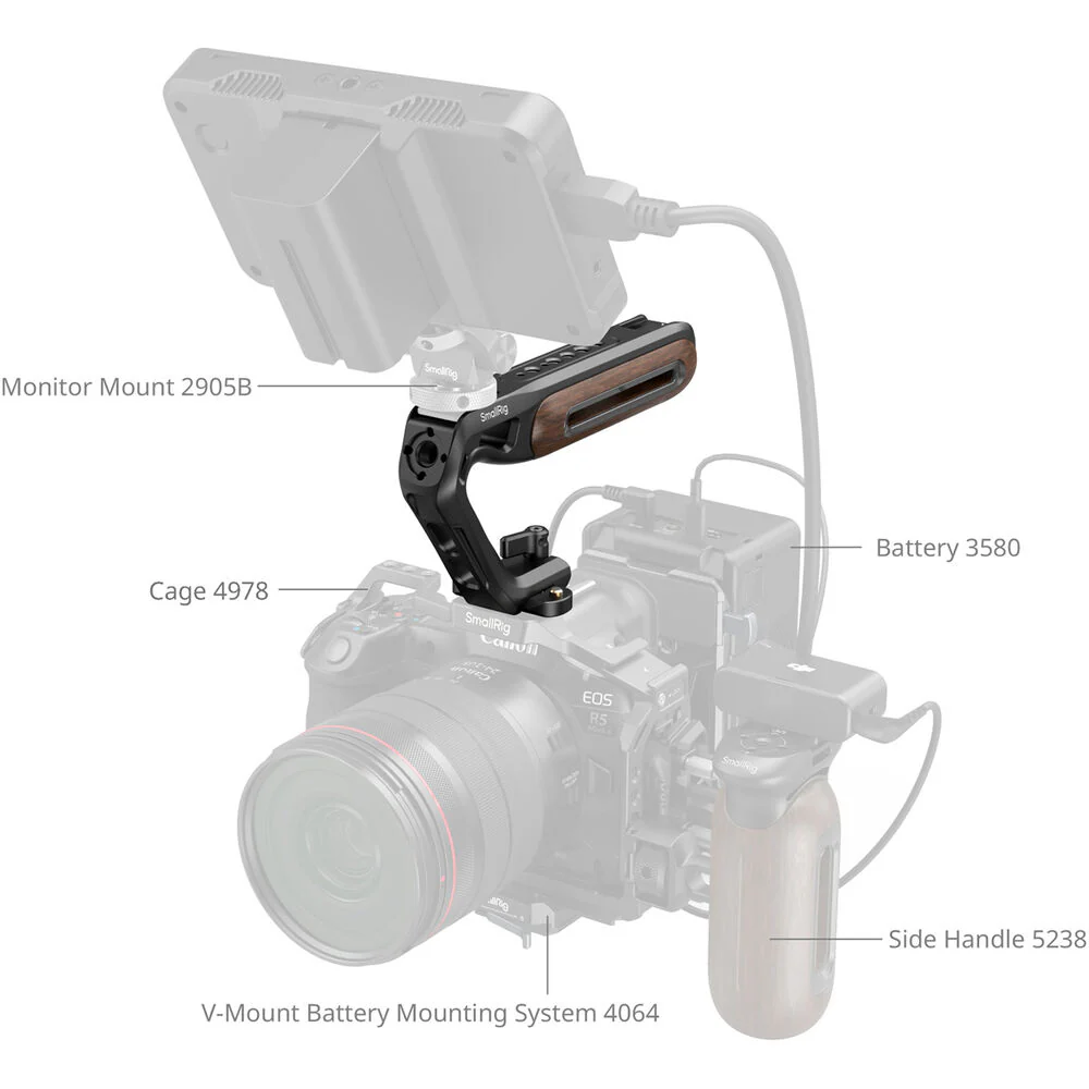 SmallRig Wooden Top Handle with NATO Clamp - Image 6