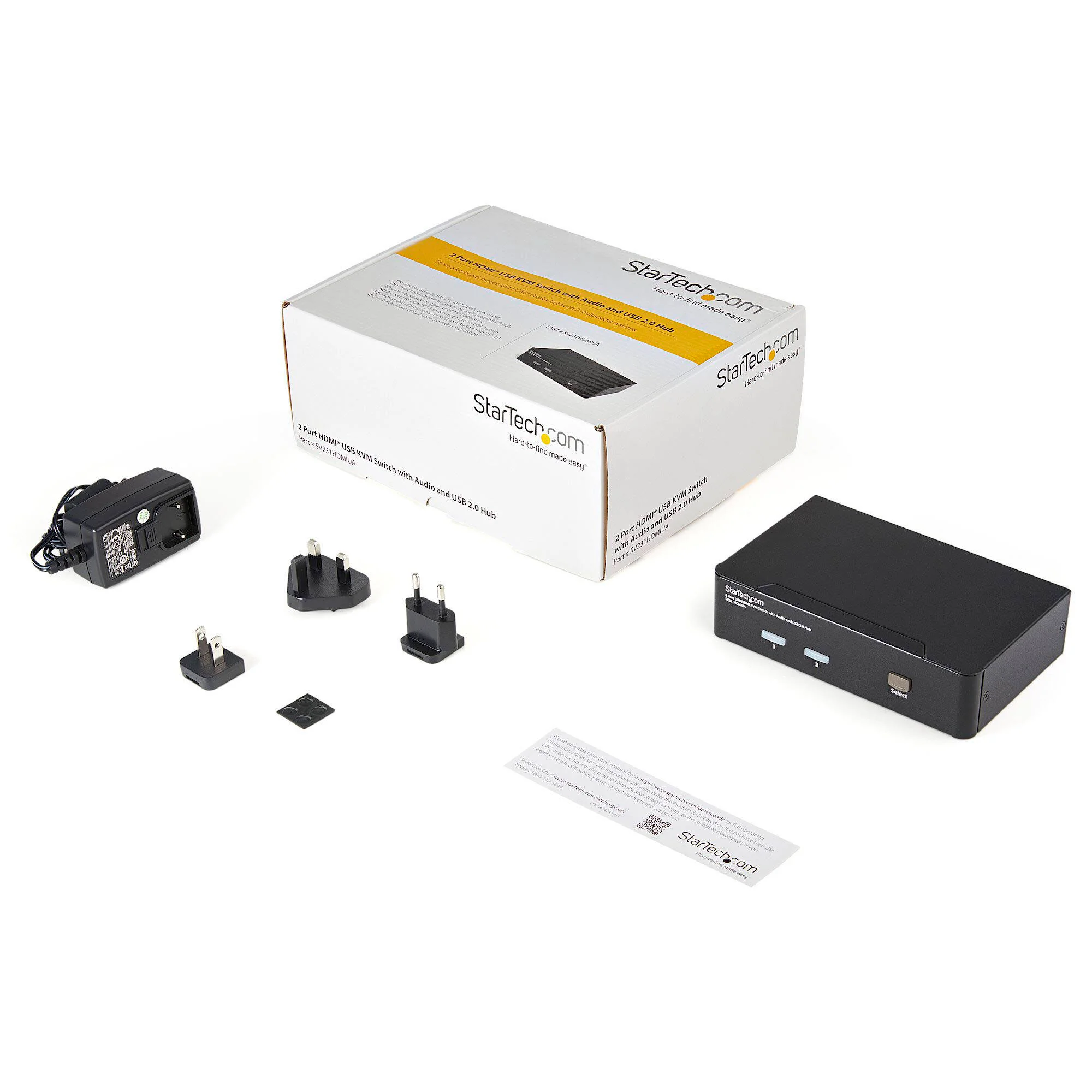 StarTech 2-Port USB HDMI KVM Switch with Audio and USB 2.0 Hub - Image 5