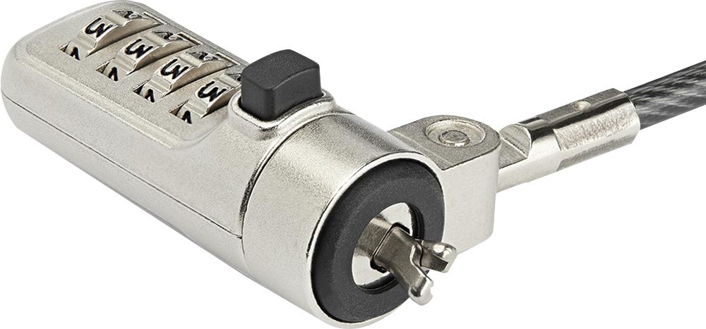 Startech Ltlocknbl LTLOCKNBL Laptop Cable Lock Wedge Slot Portable 4 Digit 2 m Black &amp; Silver - Image 2