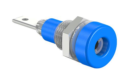 STAUBLI 23.0030-23 Banana Test Connector, 2mm, Jack, Panel Mount, 10 A, 60 VDC, Blue - Image 2