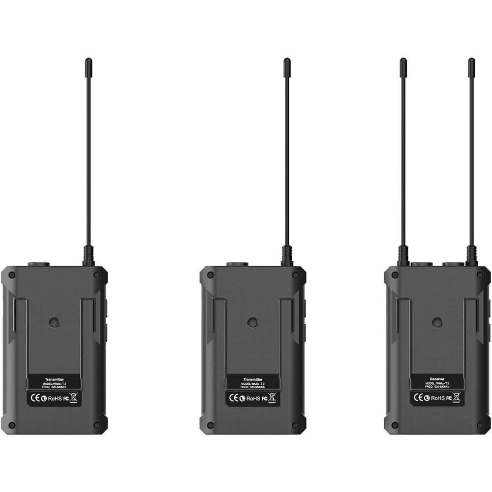 Synco WMic-T3 2-Person Camera-Mount Wireless Lavalier Microphone System (UHF: 512 to 589 MHz) - Image 4