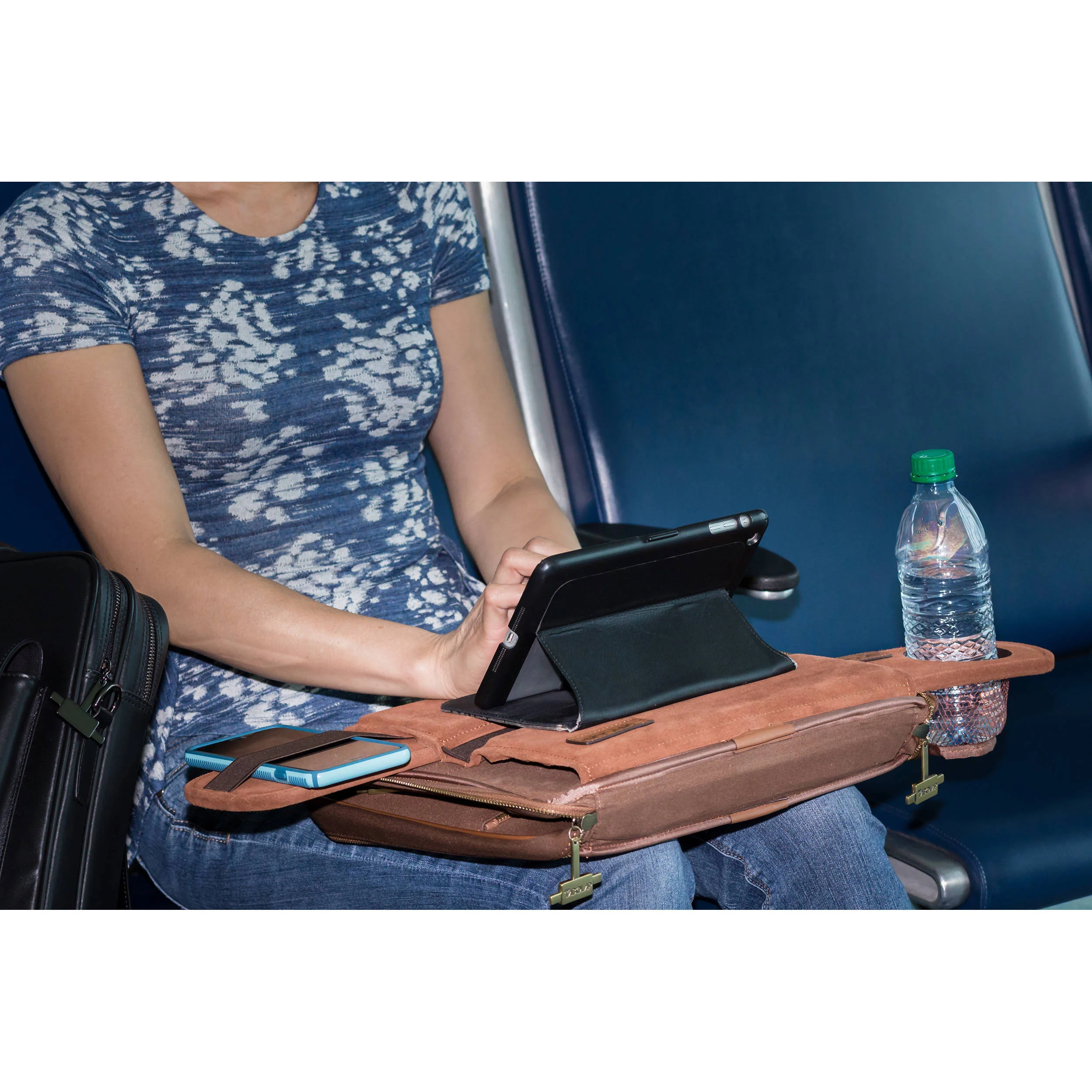 TaboLap Workstation Laptop Case for up to 13" Device (Suede Leather, Saddle Brown) - Image 14
