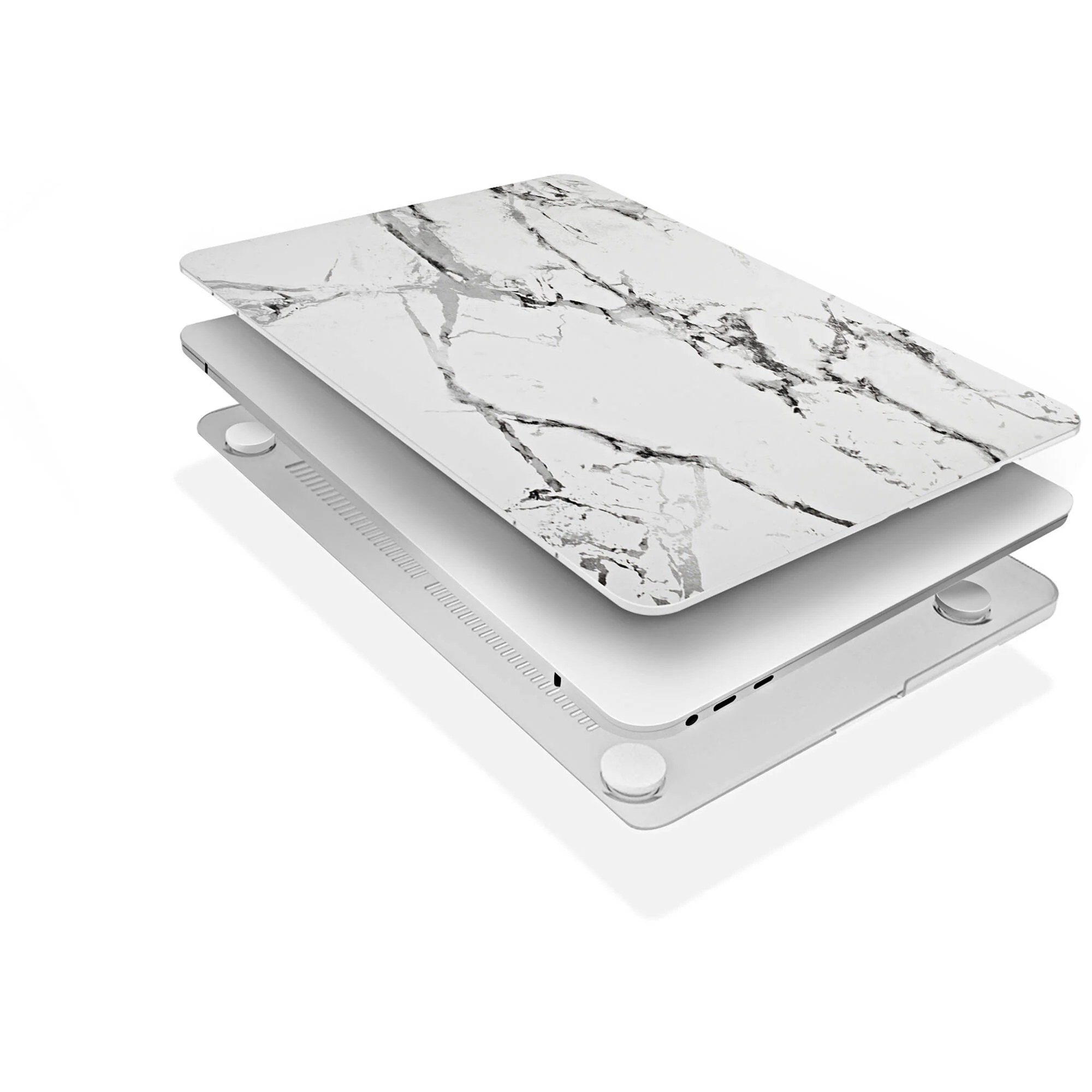 TechProtectus Hard-Shell Case with Keyboard Cover and Screen Protector for Apple 13" MacBook Air (White Marble) - Image 3