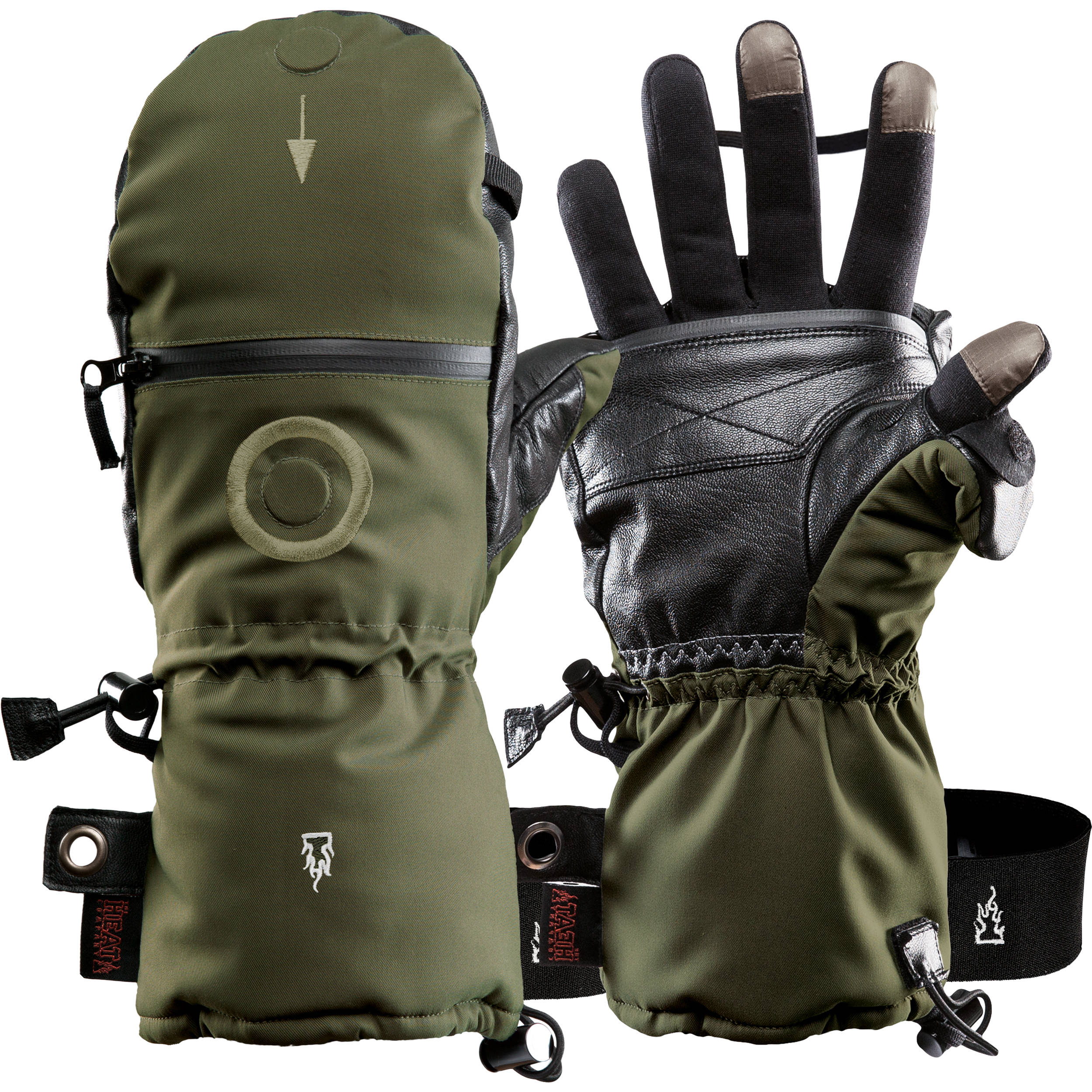 The Heat Company Heat 3 Smart Mittens/Gloves (Size 13, Tarmac Green) - Image 6