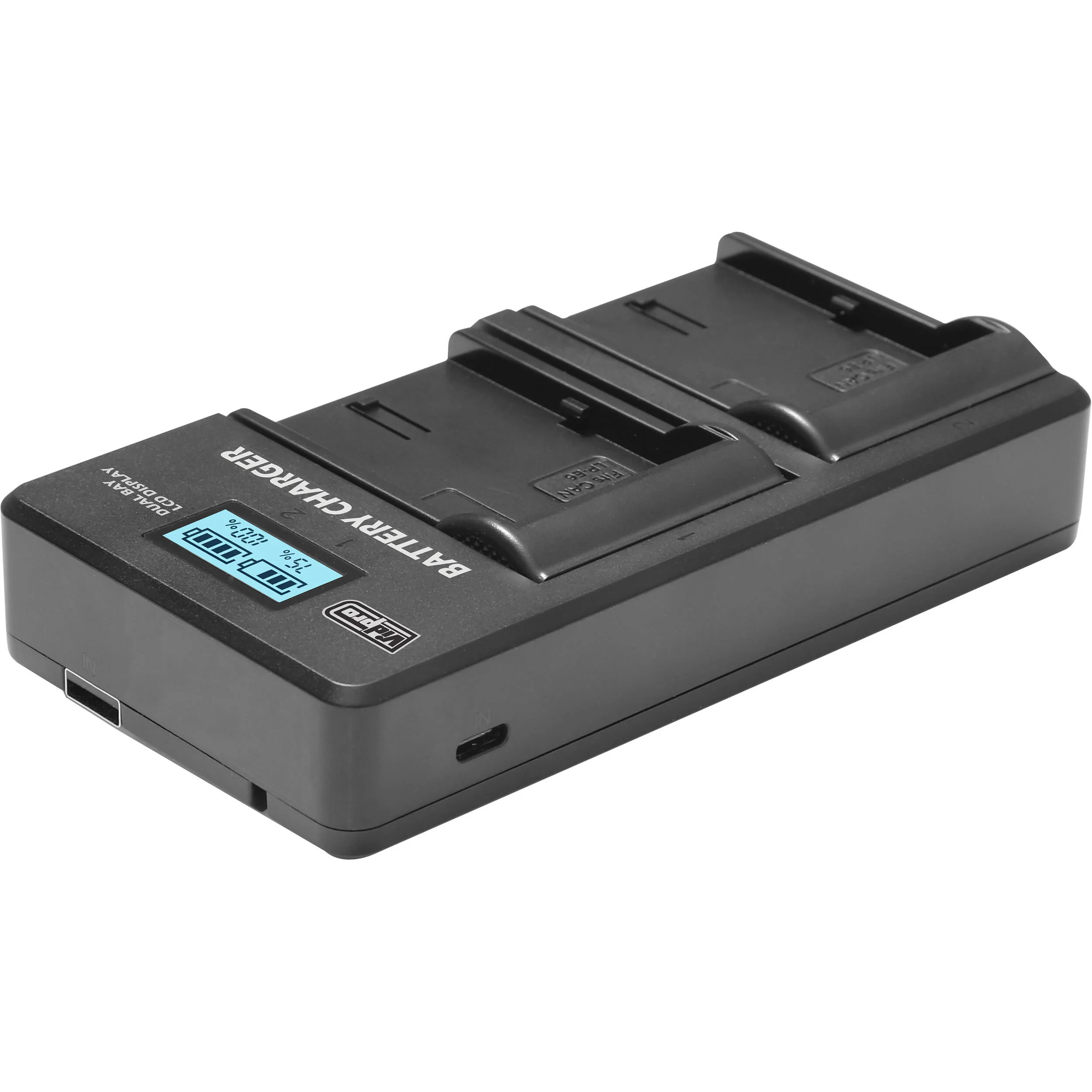 Vidpro Dual-Bay LCD Digital Charger for Select SJCam Camera Batteries - Image 3