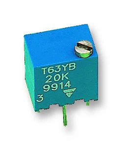 VISHAY T63YB502KT20 Trimmer Potentiometer, 5 kohm, 250 mW, ± 10%, T63 Series, 15 Turns, Through Hole