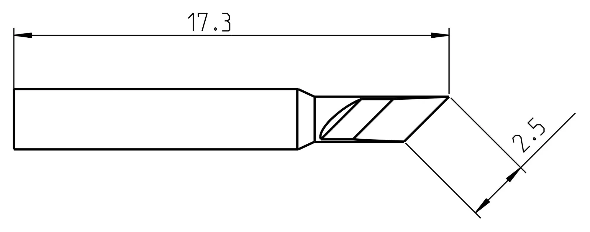 Weller RTP 025 K MS Soldering TIP Knife 2.5MM - Image 3