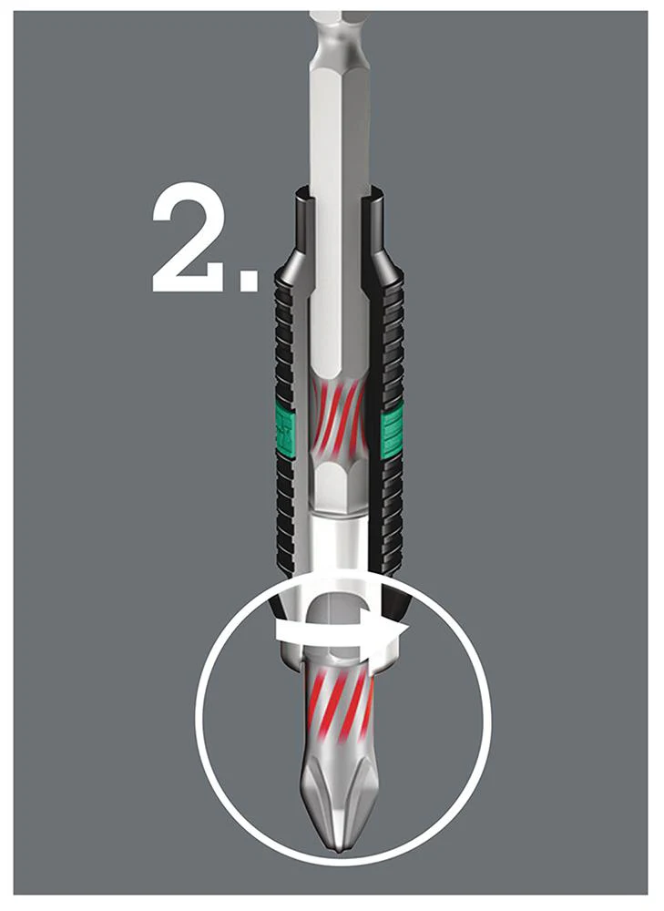 Wera 05056712001 Hex Driver Bit Pozidriv PZ2 25 mm Overall - Image 6