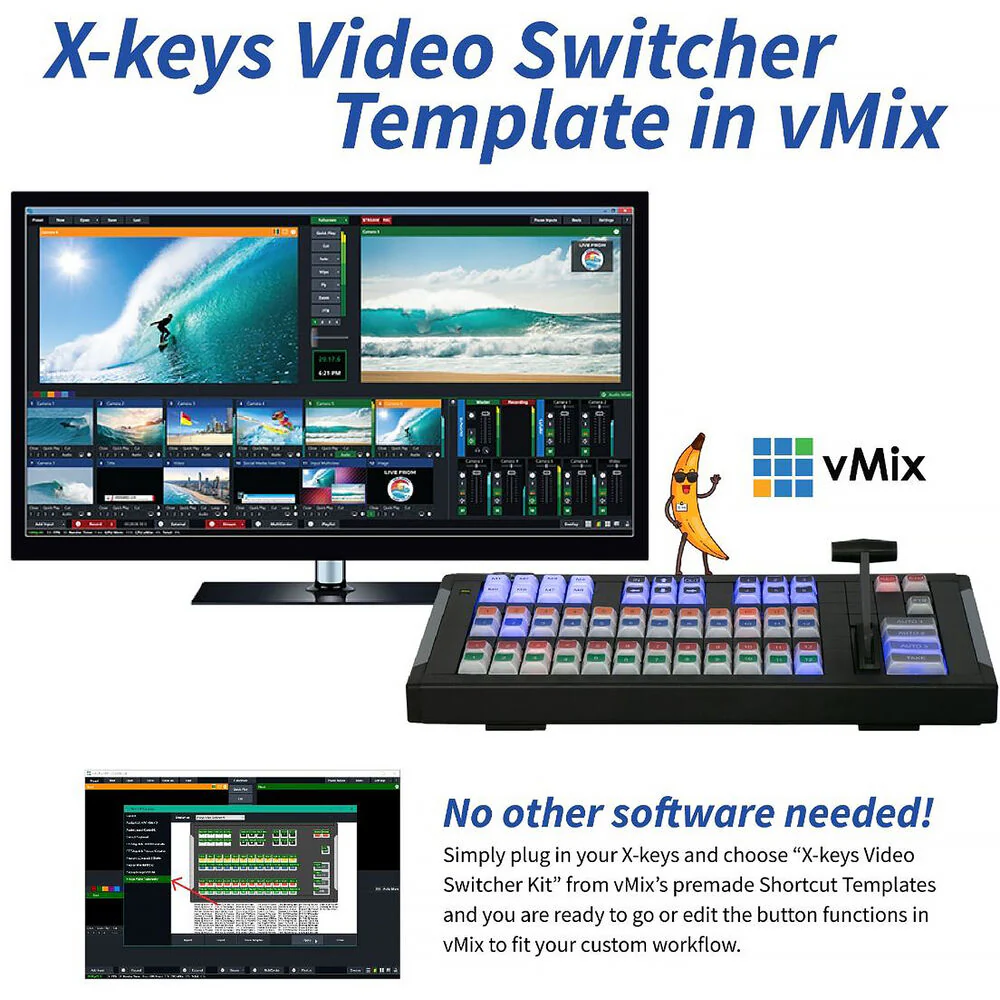 X-keys XKE-124 T-Bar Pre-Assembled Video Switcher for vMix - Image 6