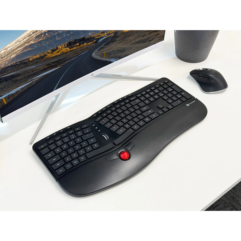 X9 Performance Backlit RF Wireless Ergonomic Keyboard with Trackball for PC - Image 5