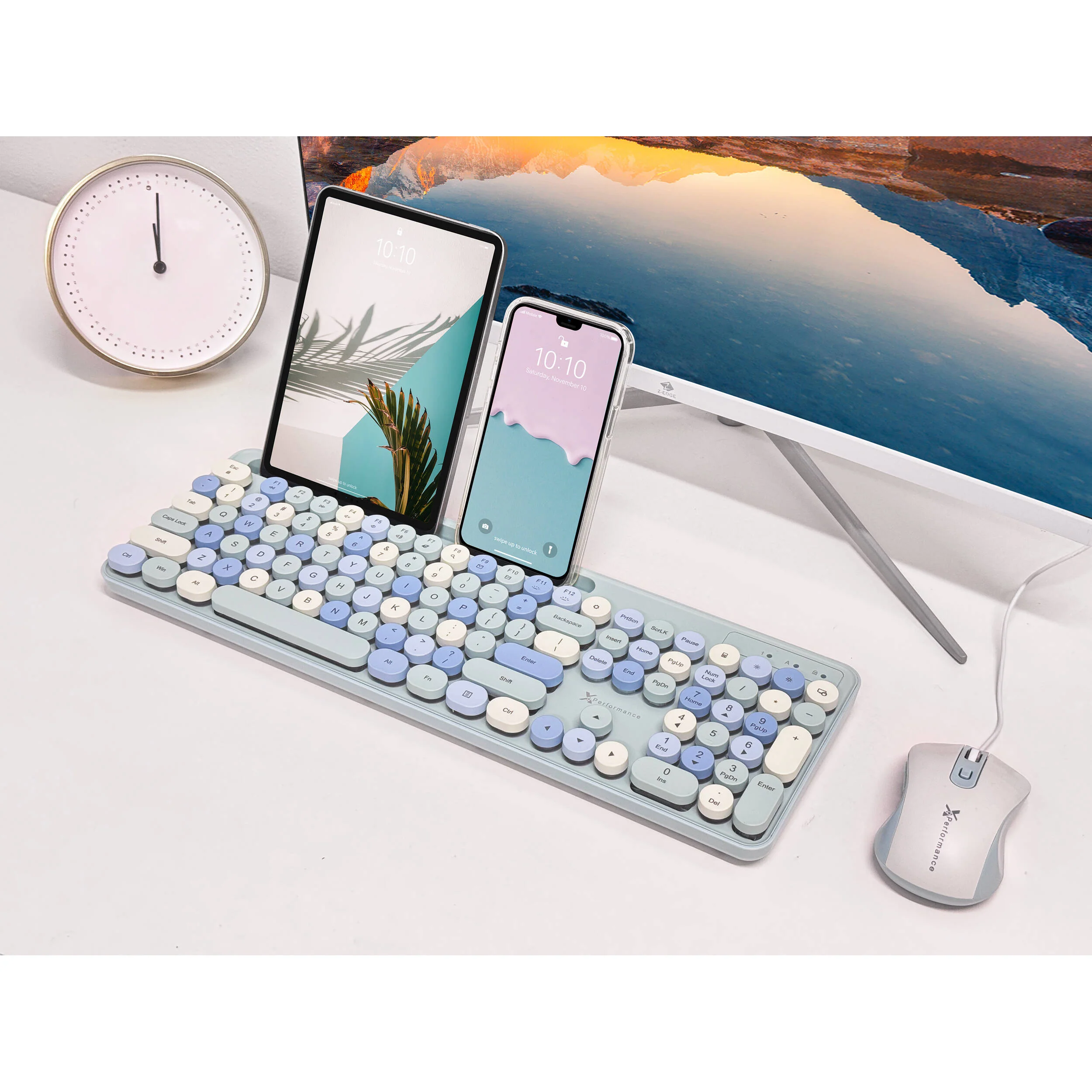 X9 Performance Colorful Wired Keyboard and Mouse Combo (Blue) - Image 4