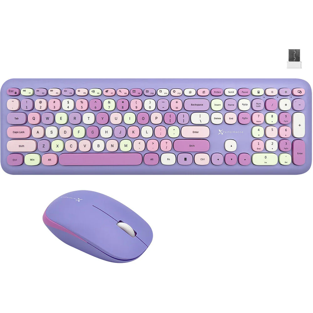 X9 Performance Wireless Keyboard and Mouse (Purple) - Image 2