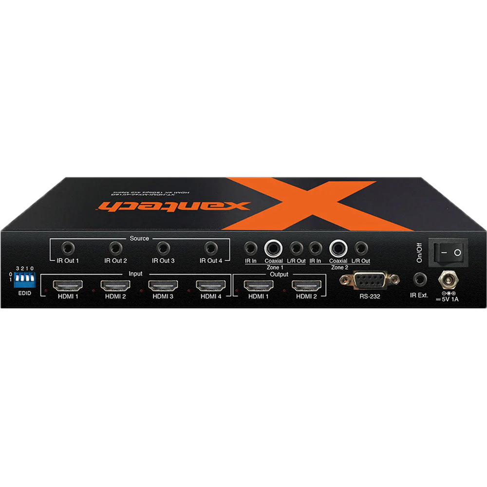 Xantech 4x2 HDMI 2.0 4K Matrix with Audio Breakout and EDID Management - Image 3