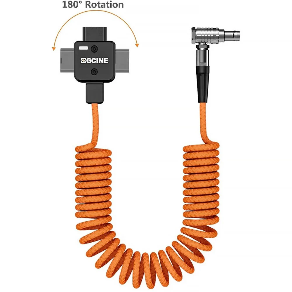 ZGCINE DT-LM D-Tap to 2-Pin LEMO Coiled Power Cable (23.6") - Image 2